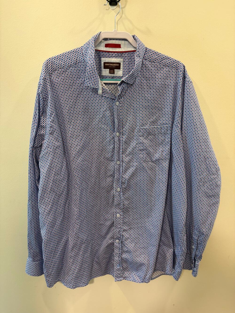 Johnston & Murphy Geo Print Shirt | Blue & Red | XXXL 👔